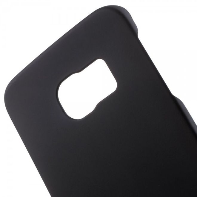 Galaxy S6 Edge Gummiertes Hart Plastik Case - schwarz