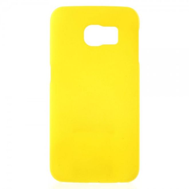 Galaxy S6 Edge Gummiertes Hart Plastik Case - gelb