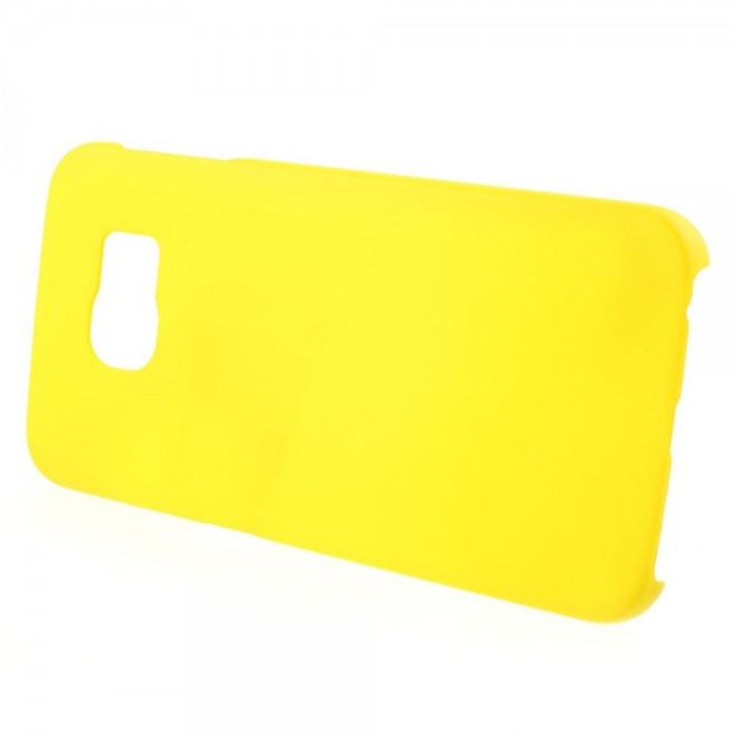 Galaxy S6 Edge Gummiertes Hart Plastik Case - gelb