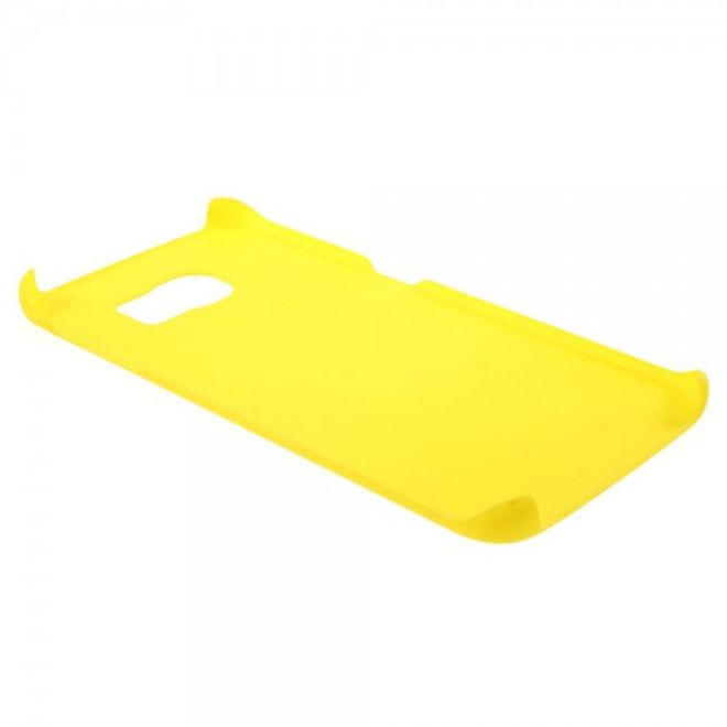 Galaxy S6 Edge Gummiertes Hart Plastik Case - gelb