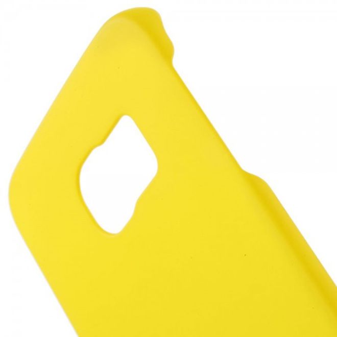 Galaxy S6 Edge Gummiertes Hart Plastik Case - gelb