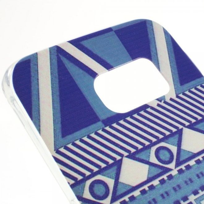 Galaxy S6 Edge Dünnes, elastisches Plastik Case mit geometrischem Muster