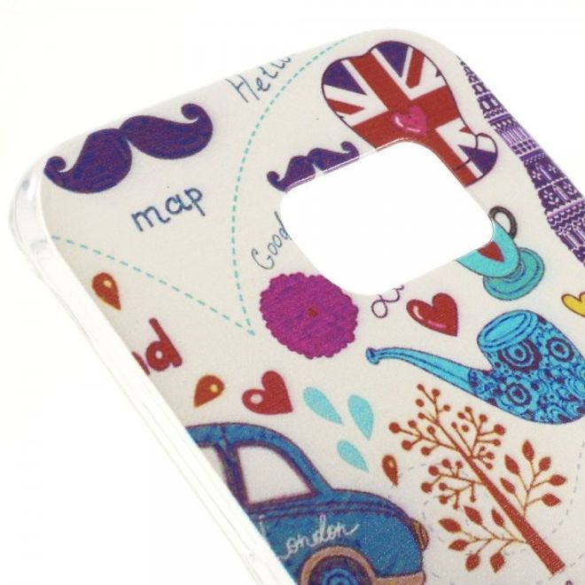 Galaxy S6 Edge Dünnes, elastisches Plastik Case mit rotem Bus und Big Ben