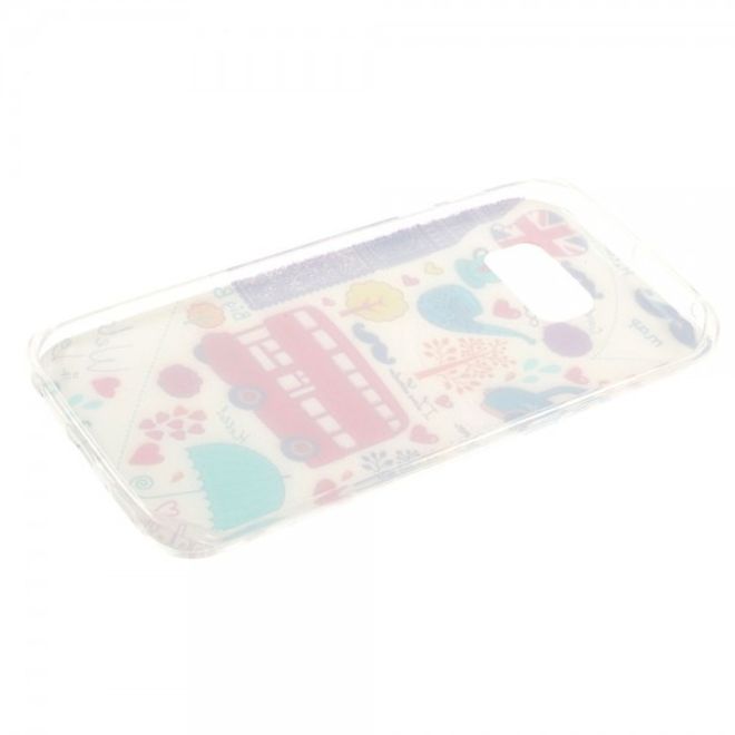 Galaxy S6 Edge Dünnes, elastisches Plastik Case mit rotem Bus und Big Ben