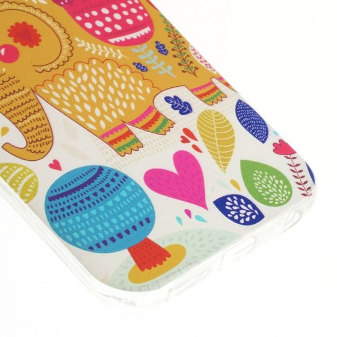 Galaxy S6 Edge Dünnes, elastisches Plastik Case mit stylischem Elefanten