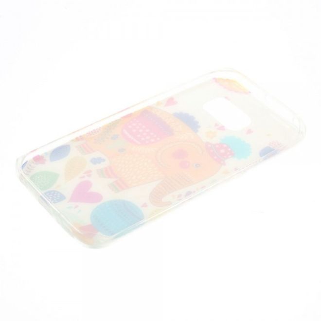 Galaxy S6 Edge Dünnes, elastisches Plastik Case mit stylischem Elefanten