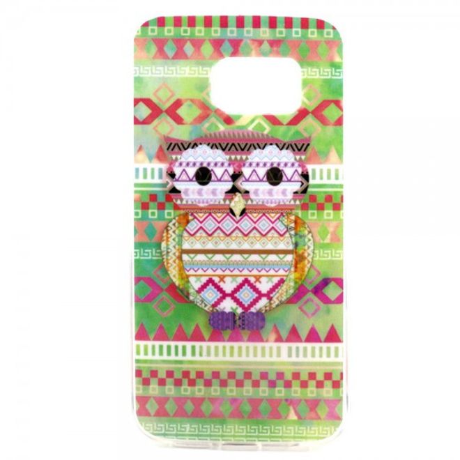 Galaxy S6 Edge Elastisches Plastik Case mit wunderschöner Eule