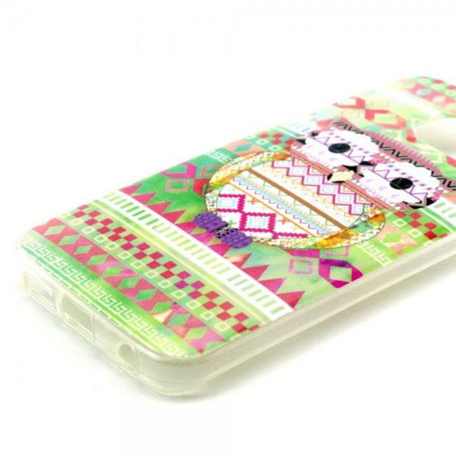 Galaxy S6 Edge Elastisches Plastik Case mit wunderschöner Eule