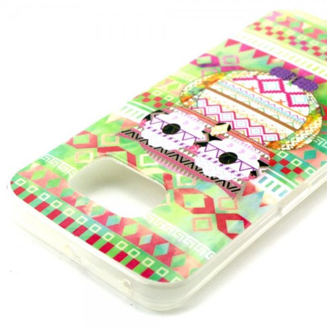 Galaxy S6 Edge Elastisches Plastik Case mit wunderschöner Eule