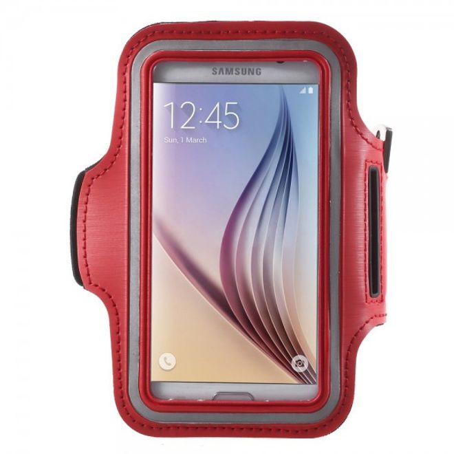Sport Armband Case für das Samsung Galaxy S6 und Galaxy S6 Edge - rot