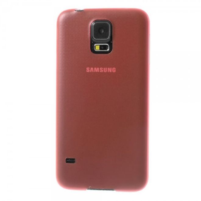 Samsung Galaxy S5 Ultradünnes (0.3mm), mattes Plastik Case - rot