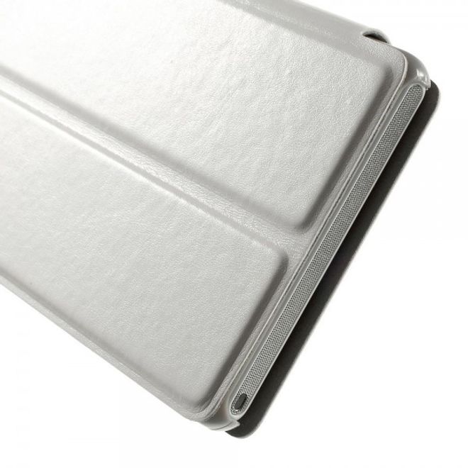 Sony Xperia M2 Aqua Crazy Horse Leder Case mit Standfunktion - weiss