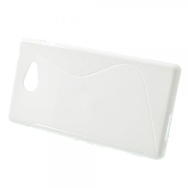 Sony Xperia M2 Aqua Elastisches Plastik Case S-Shape - weiss