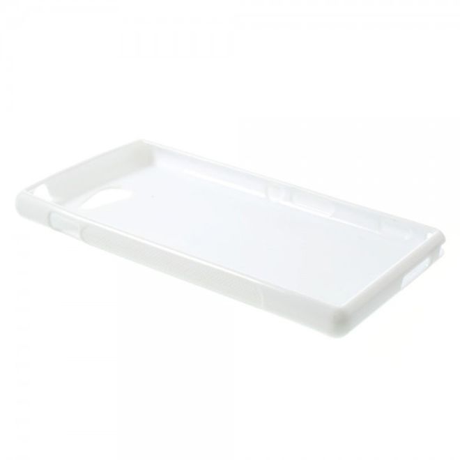 Sony Xperia M2 Aqua Elastisches Plastik Case S-Shape - weiss