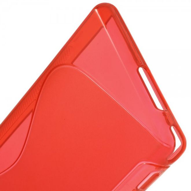 Sony Xperia M2 Aqua Elastisches Plastik Case S-Shape - rot