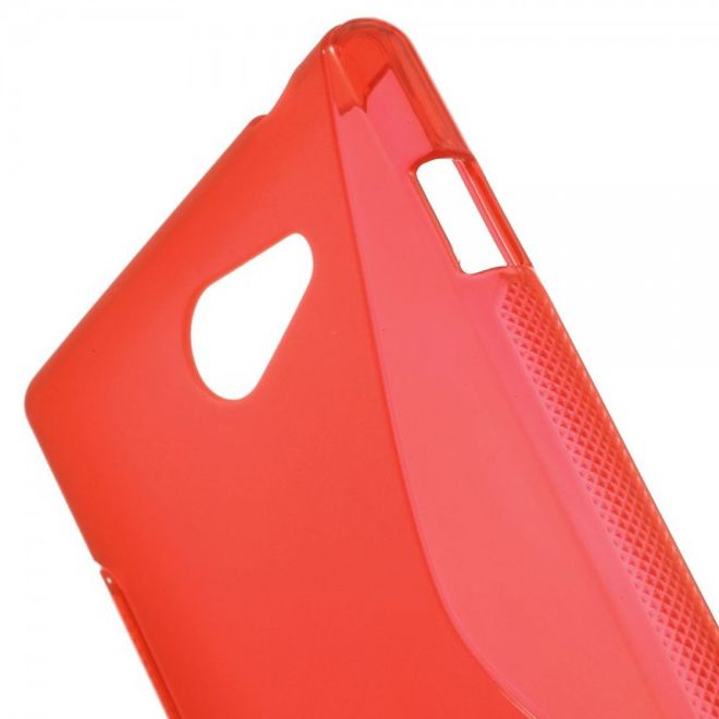 Sony Xperia M2 Aqua Elastisches Plastik Case S-Shape - rot