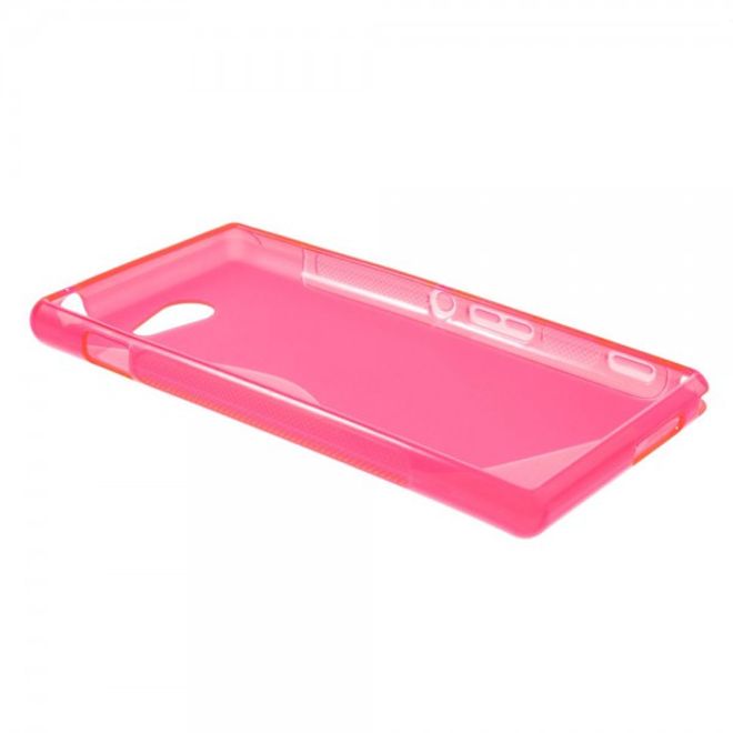 Sony Xperia M2 Aqua Elastisches Plastik Case S-Shape - rosa