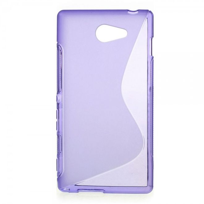 Sony Xperia M2 Aqua Elastisches Plastik Case S-Shape - purpur