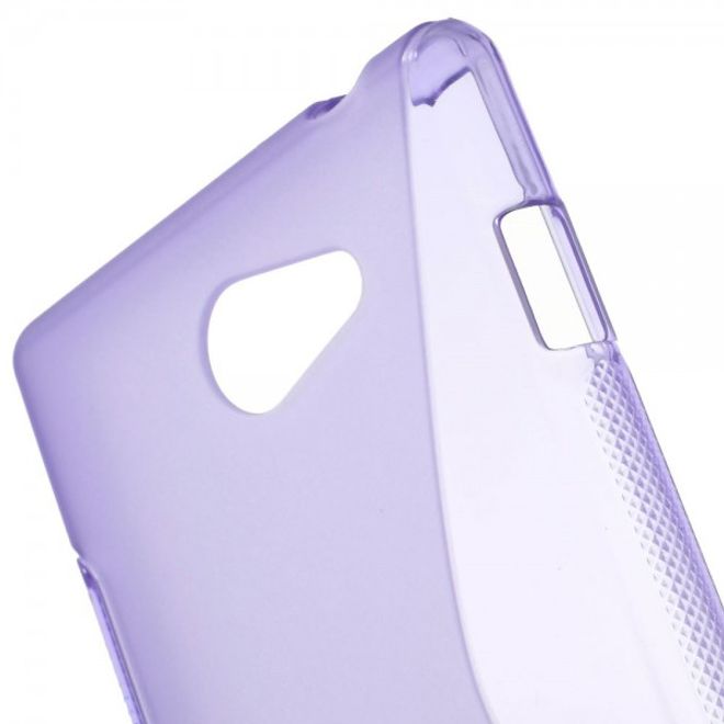 Sony Xperia M2 Aqua Elastisches Plastik Case S-Shape - purpur