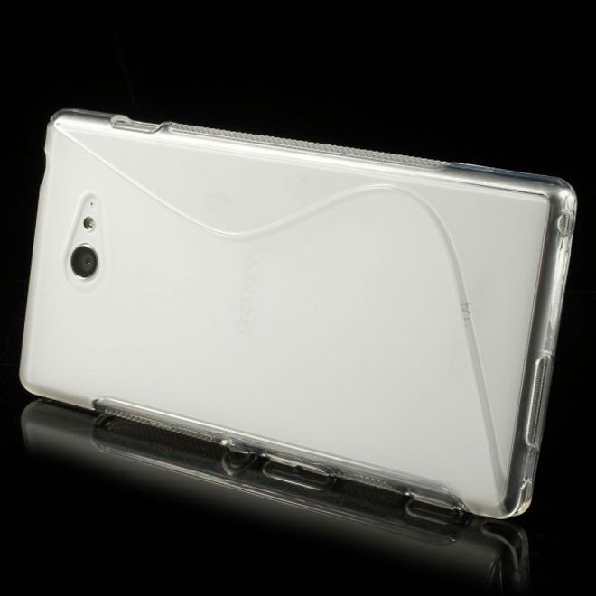 Sony Xperia M2 Aqua Elastisches Plastik Case S-Shape - transparent