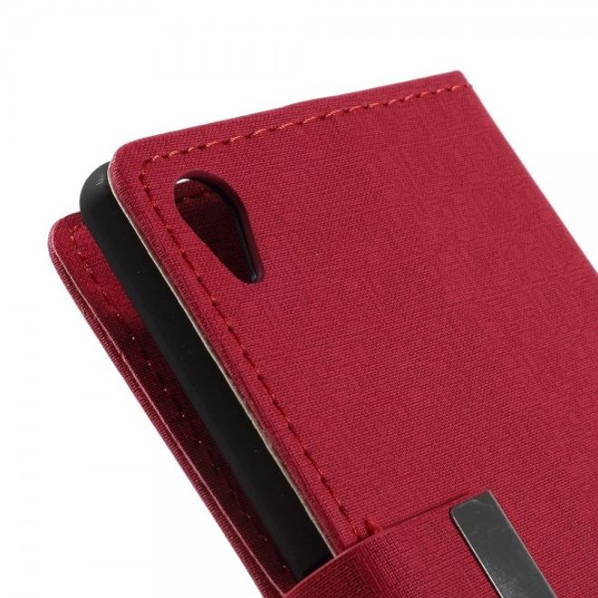 Sony Xperia M4 Aqua Leder Case mit Labyrinth Muster - rosa