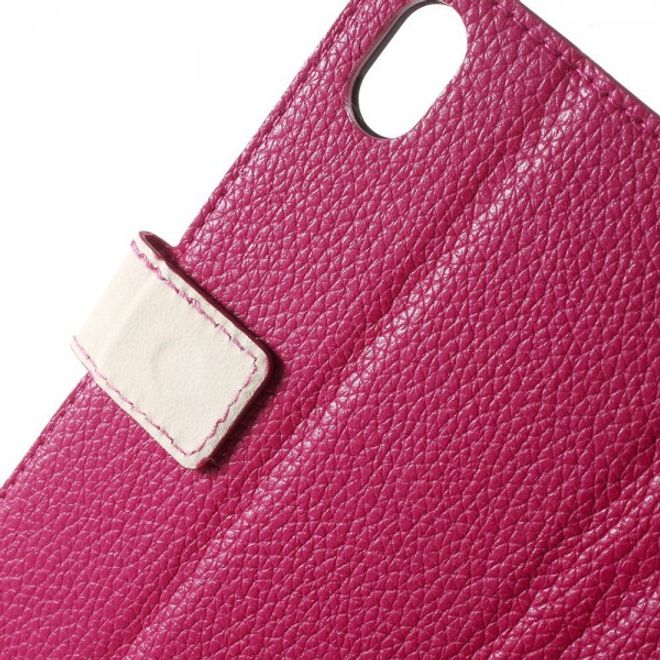Sony Xperia M4 Aqua Leder Case mit Litchitextur - rosa