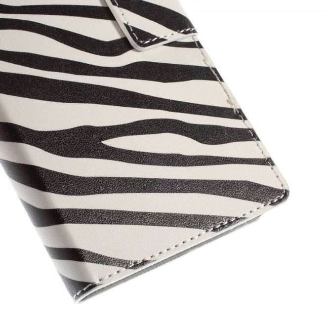 Sony Xperia M4 Aqua Leder Case mit Zebrastreifen