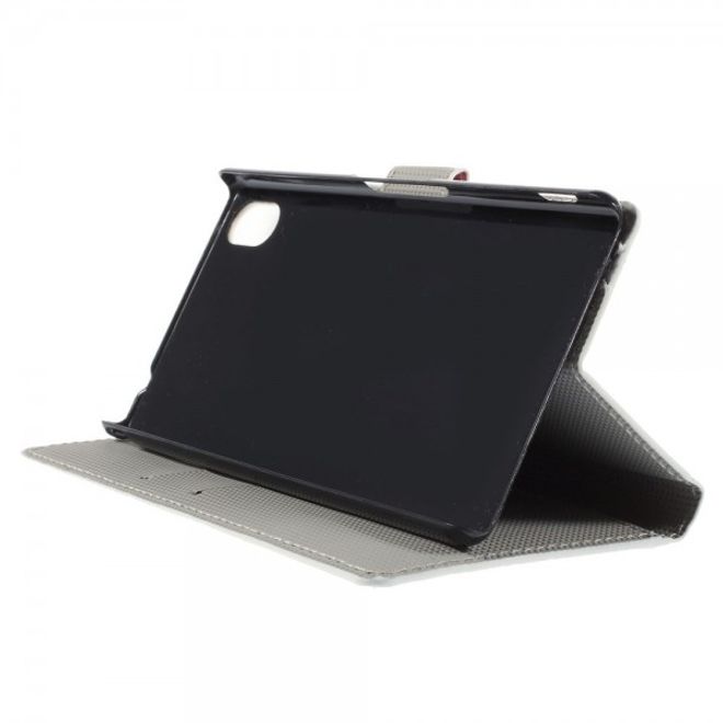 Sony Xperia M4 Aqua Leder Case mit pinken Blumen