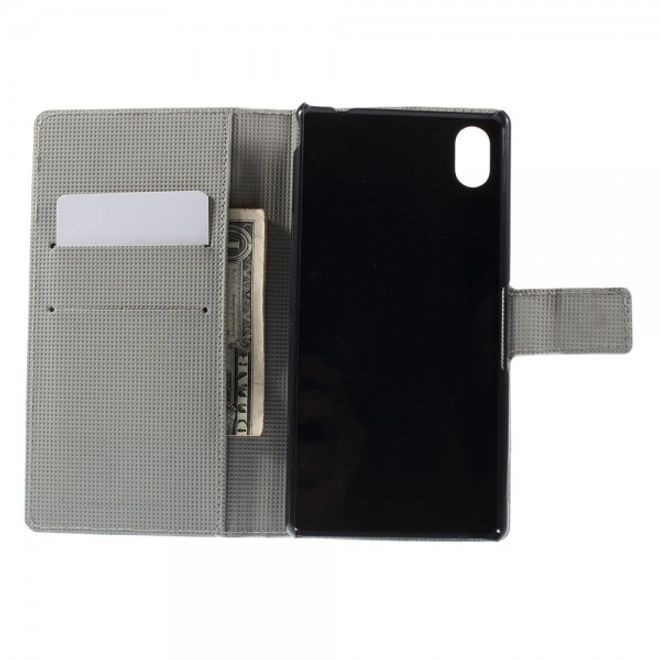 Sony Xperia M4 Aqua Leder Case mit verliebtem Eulenpärchen