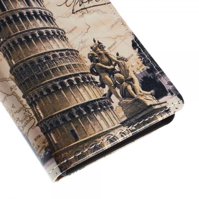 Sony Xperia M4 Aqua Leder Case mit Schiefem Turm von Pisa