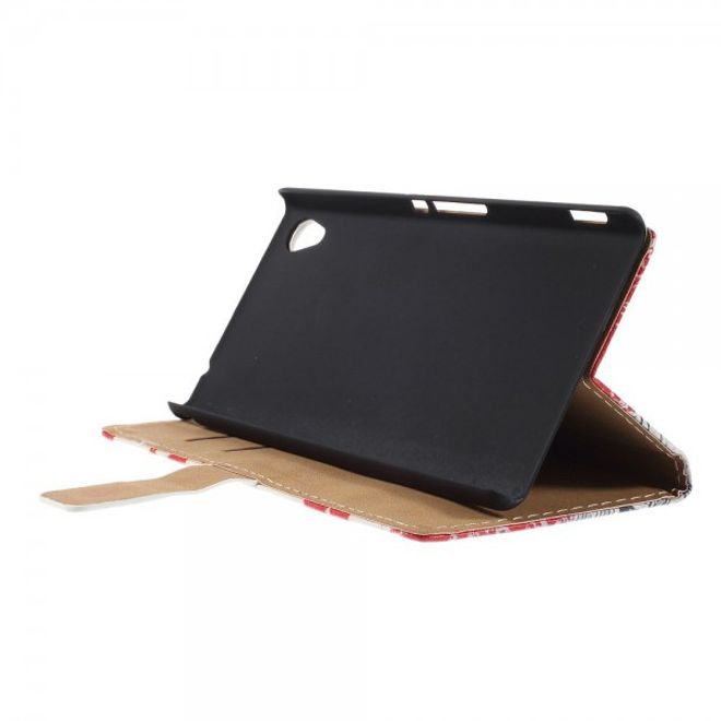 Sony Xperia M4 Aqua Leder Case mit Freiheitsstatue und USA Flagge