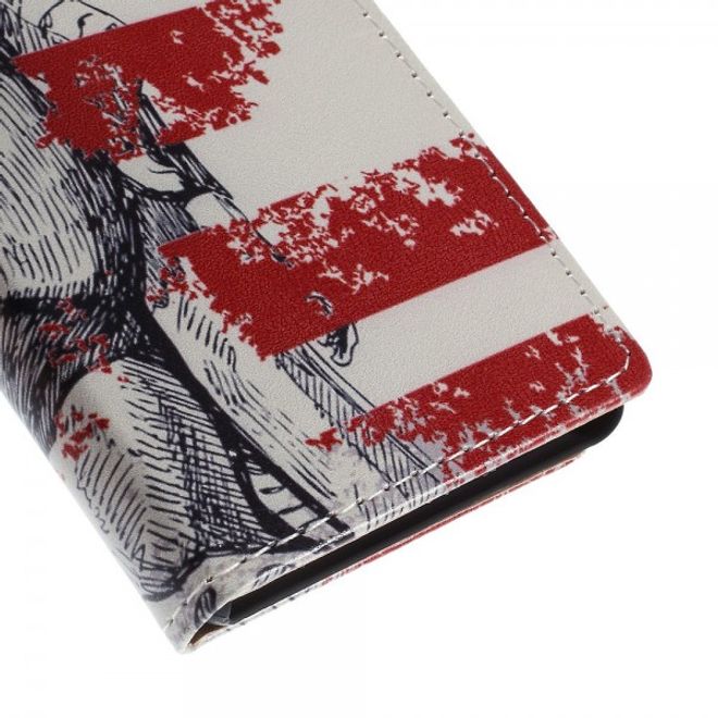 Sony Xperia M4 Aqua Leder Case mit Freiheitsstatue und USA Flagge
