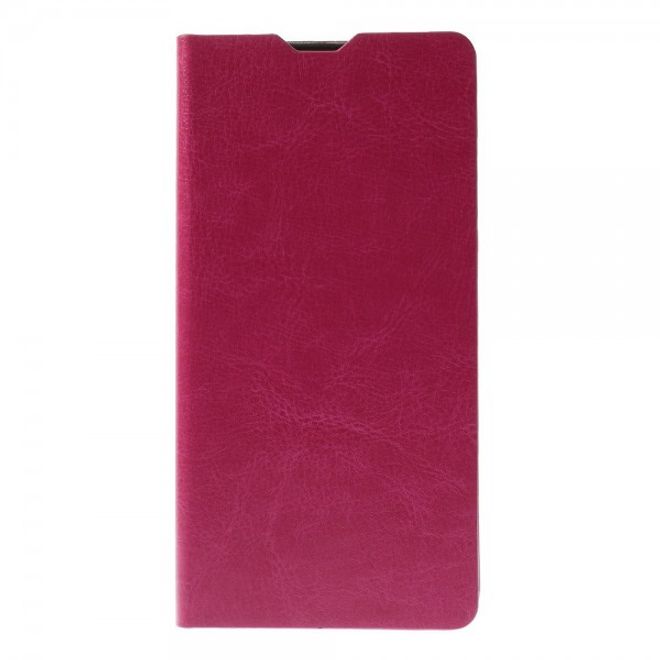 Sony Xperia M4 Aqua Crazy Horse Leder Case mit Standfunktion und Kreditkartenslots - rosa
