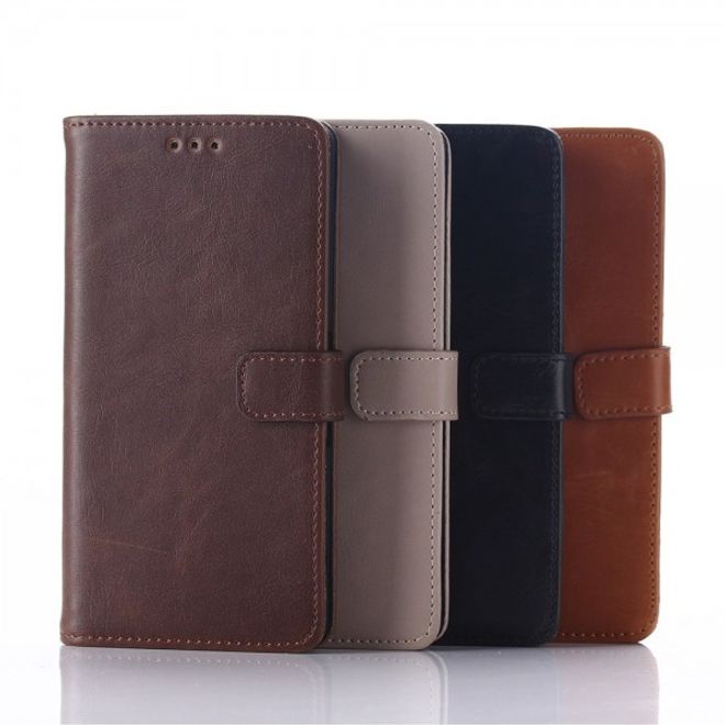 Sony Xperia M4 Aqua Stylisches Crazy Horse Leder Case mit Standfunktion - kaffeefarben