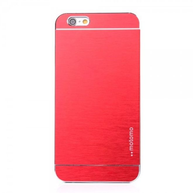 iPhone 6/6S Motomo Hart Plastik Case im Aluminium Look - rot