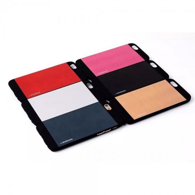 iPhone 6 Plus/6S Plus Motomo Hart Plastik Case im Aluminium Look - weiss