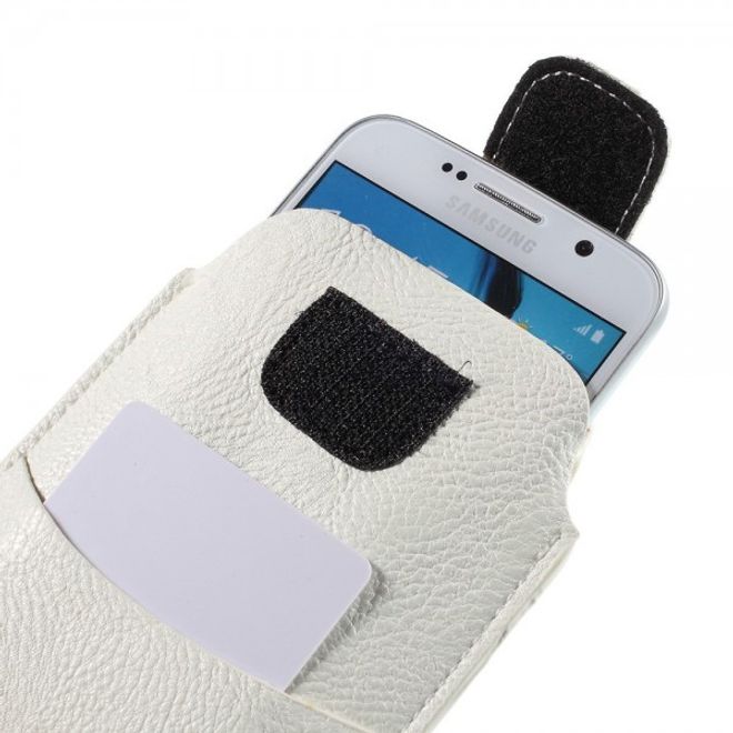 Samsung Galaxy S6 Leder Etui mit Klettverschluss - weiss
