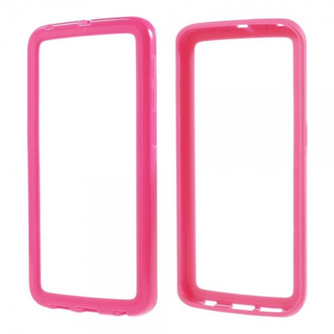 Galaxy S6 Edge Elastischer, schlichter Plastik Bumper - rosa