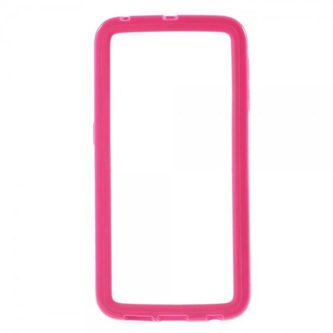 Galaxy S6 Edge Elastischer, schlichter Plastik Bumper - rosa