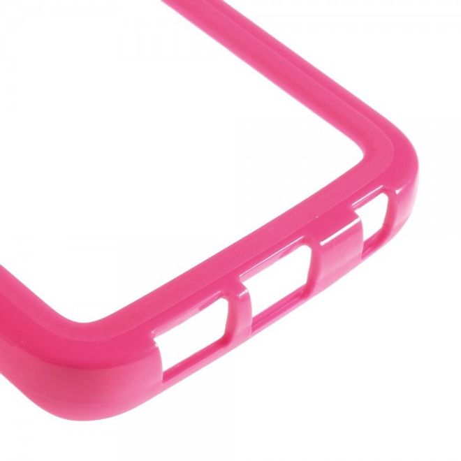 Galaxy S6 Edge Elastischer, schlichter Plastik Bumper - rosa