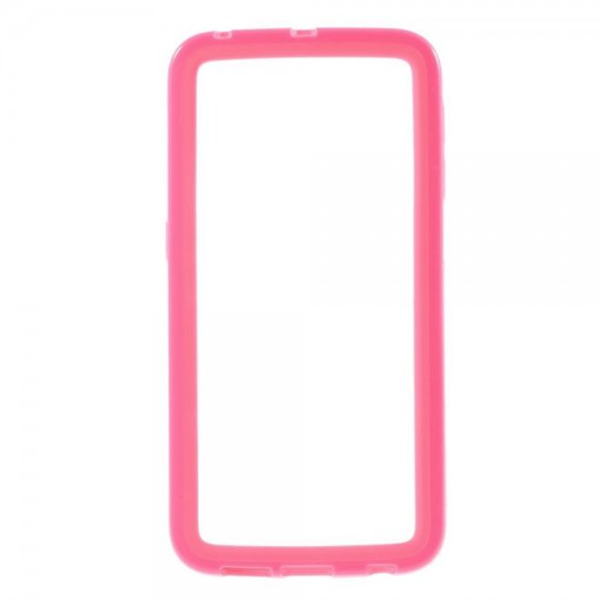 Galaxy S6 Edge Elastischer, schlichter Plastik Bumper - pink