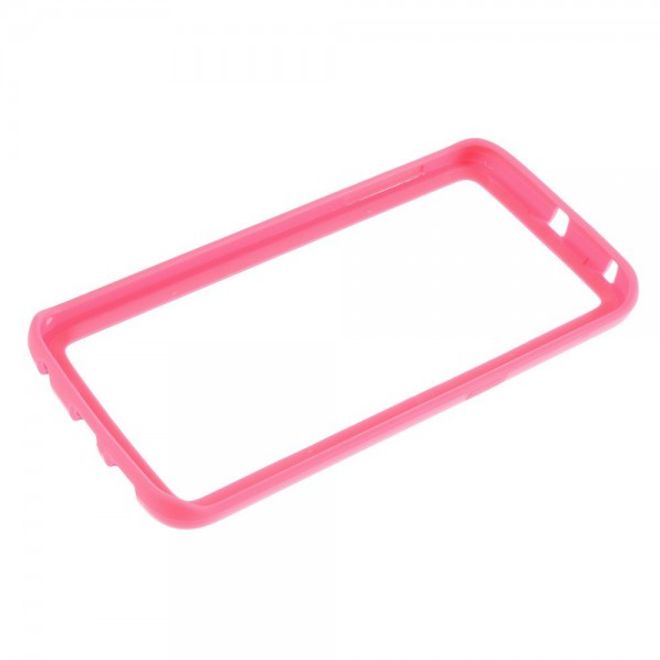 Galaxy S6 Edge Elastischer, schlichter Plastik Bumper - pink