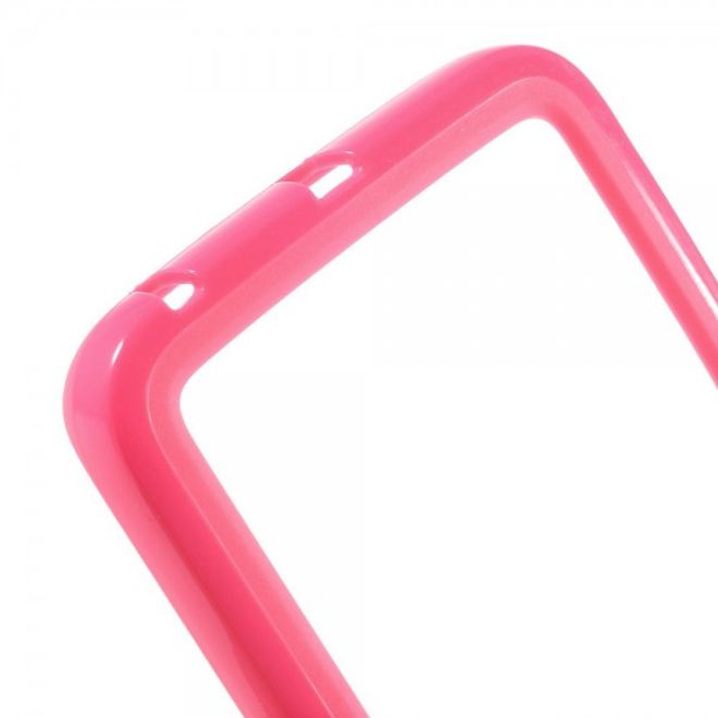 Galaxy S6 Edge Elastischer, schlichter Plastik Bumper - pink