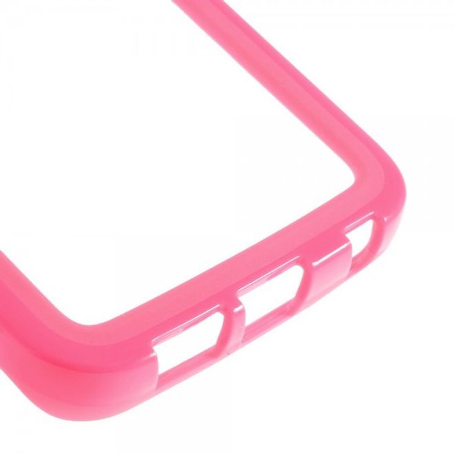 Galaxy S6 Edge Elastischer, schlichter Plastik Bumper - pink