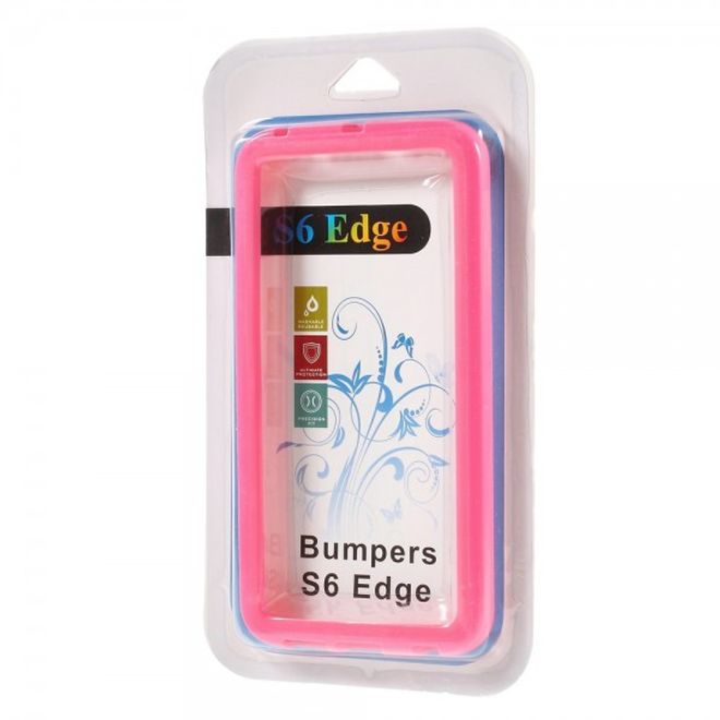 Galaxy S6 Edge Elastischer, schlichter Plastik Bumper - pink