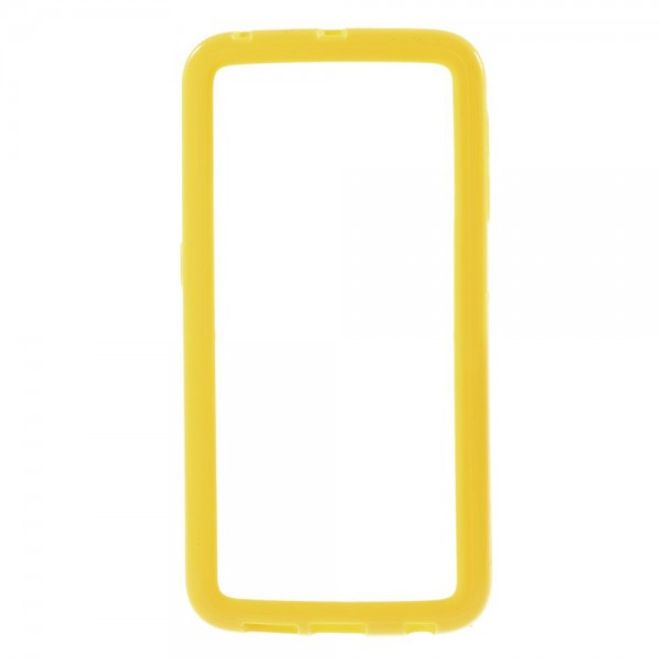 Galaxy S6 Edge Elastischer, schlichter Plastik Bumper - gelb