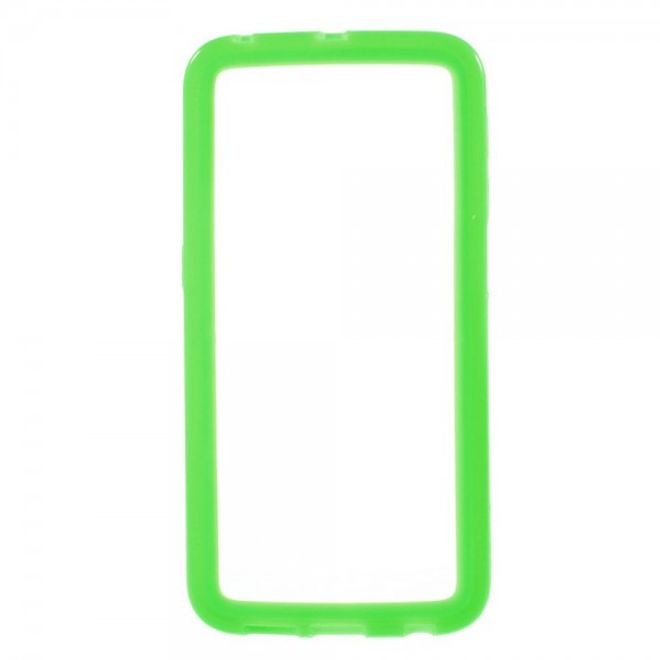 Galaxy S6 Edge Elastischer, schlichter Plastik Bumper - grün