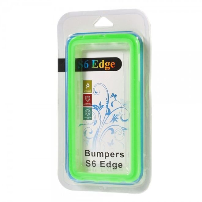 Galaxy S6 Edge Elastischer, schlichter Plastik Bumper - grün