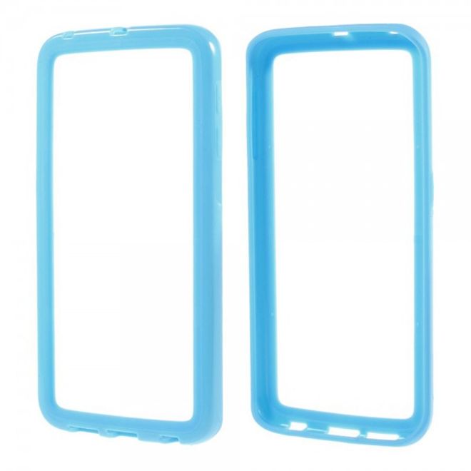 Galaxy S6 Edge Elastischer, schlichter Plastik Bumper - hellblau