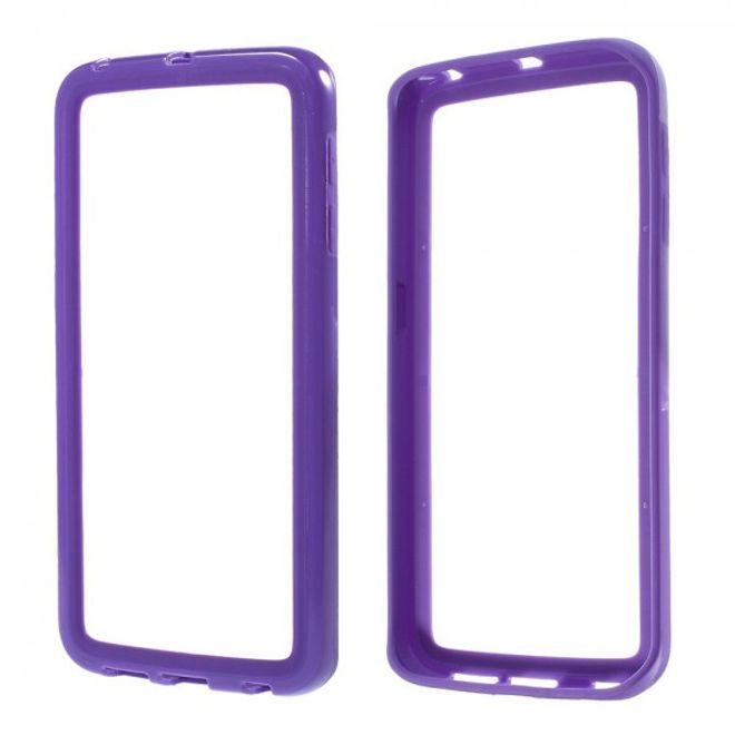 Galaxy S6 Edge Elastischer, schlichter Plastik Bumper - purpur